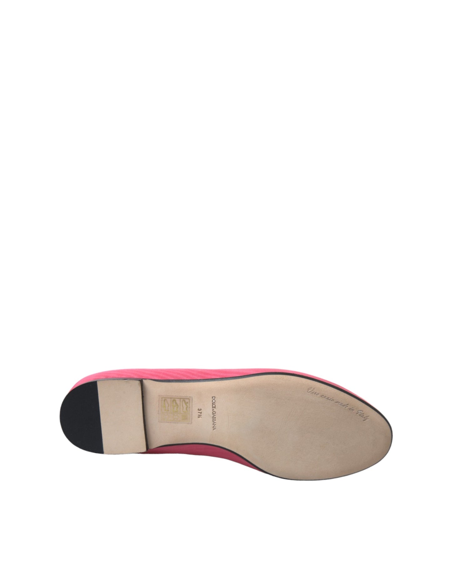 Dolce & Gabbana Pink Black Devotion Slip On Flat Shoes