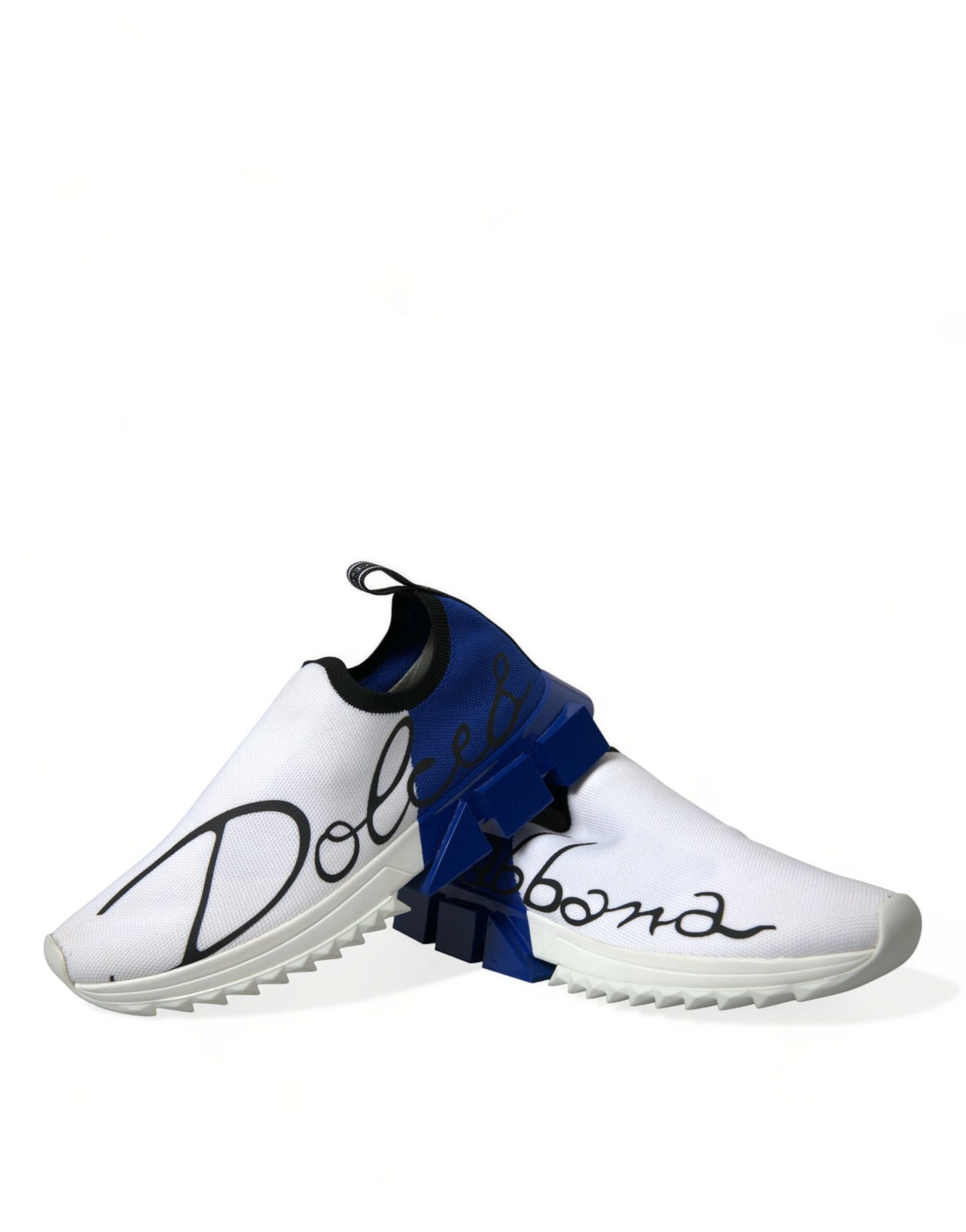 Dolce & Gabbana White Blue Sorrento Low Top Men Casual Sneakers Shoes