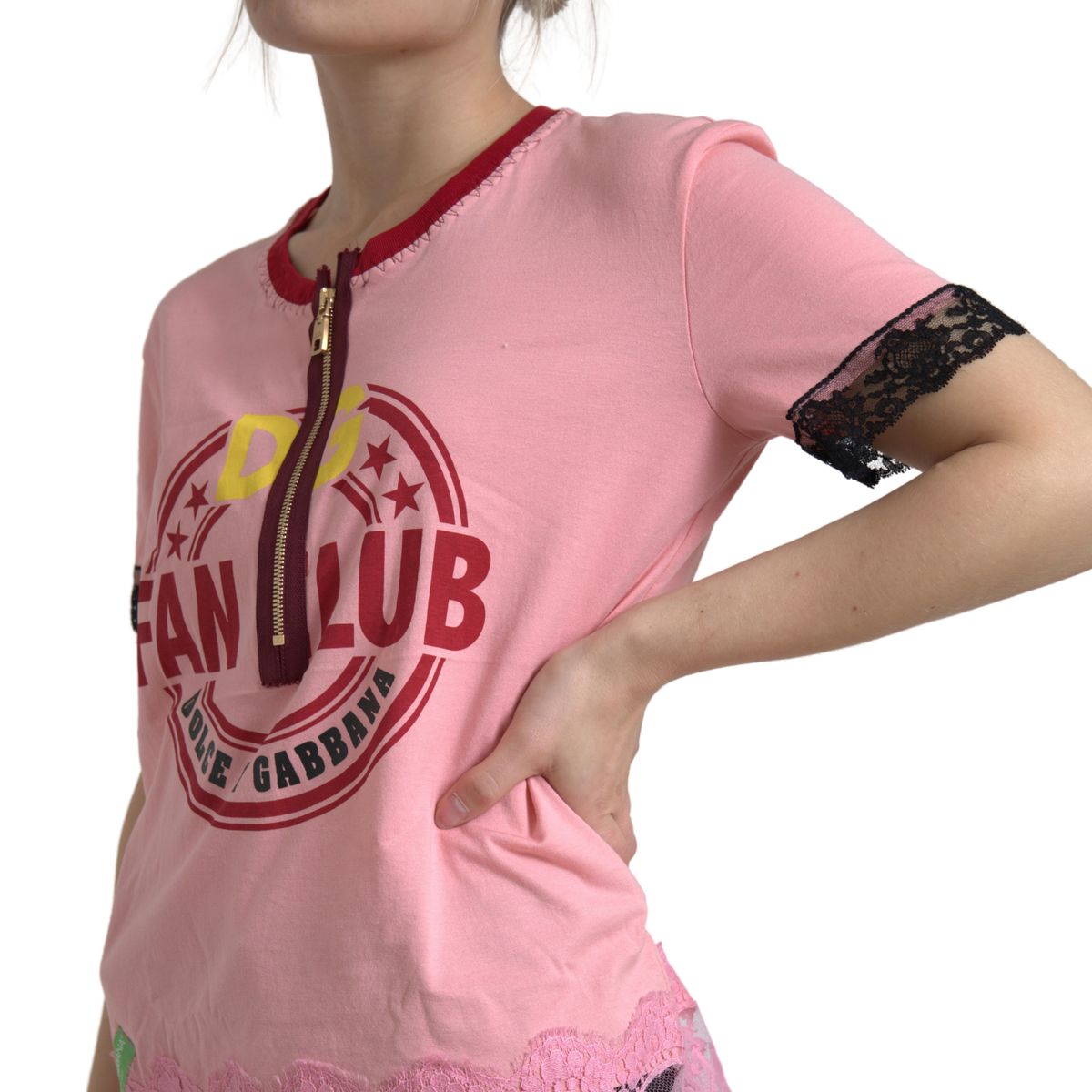 Dolce & Gabbana Chic Pink Round Neck Designer Tee