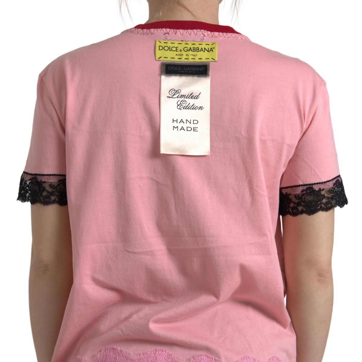 Dolce & Gabbana Chic Pink Round Neck Designer Tee