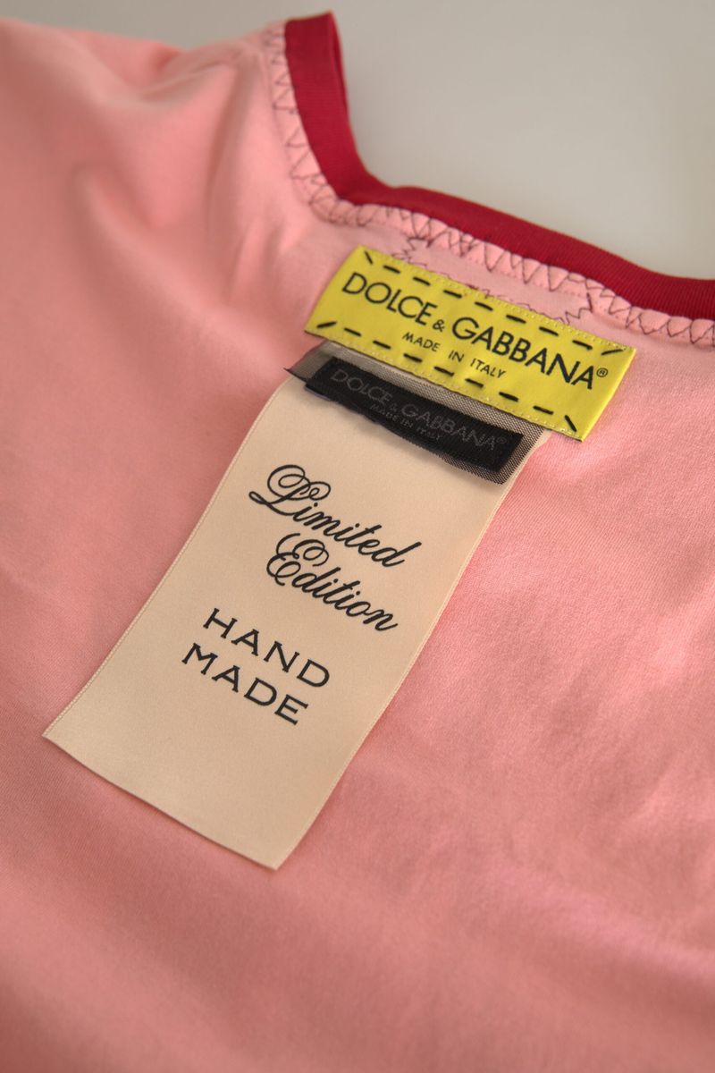 Dolce & Gabbana Chic Pink Round Neck Designer Tee