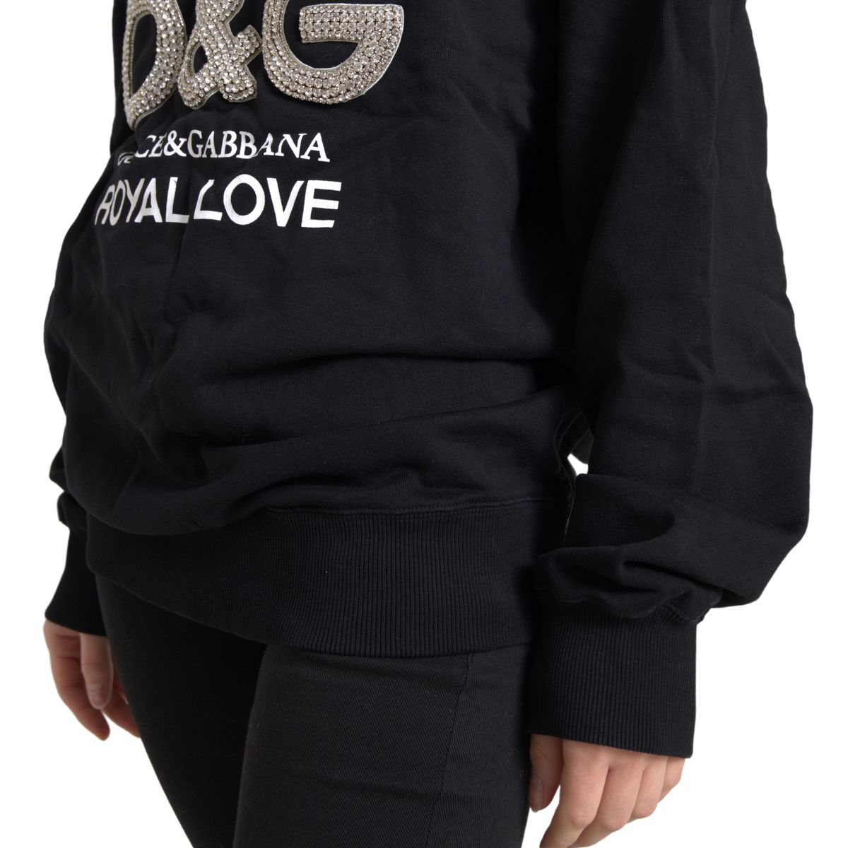 Dolce & Gabbana Black DG Royal Love Crystal Pullover Sweater