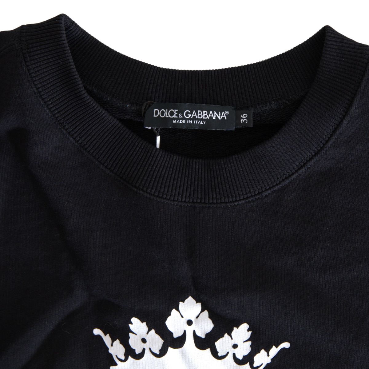 Dolce & Gabbana Black DG Royal Love Crystal Pullover Sweater