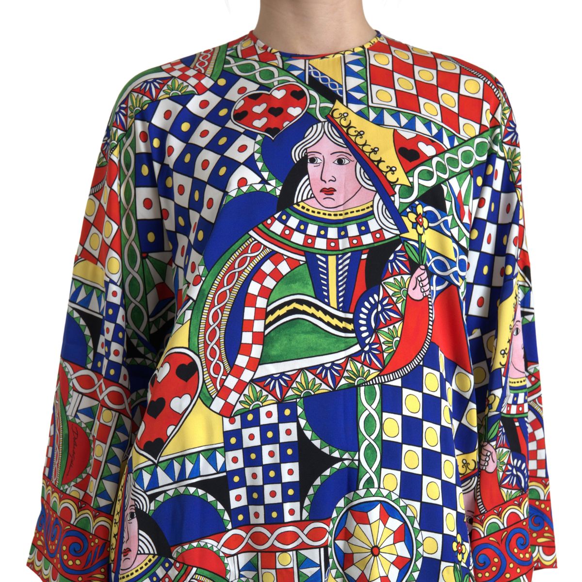 Dolce & Gabbana Multicolor Printed Long Sleeves Blouse Top