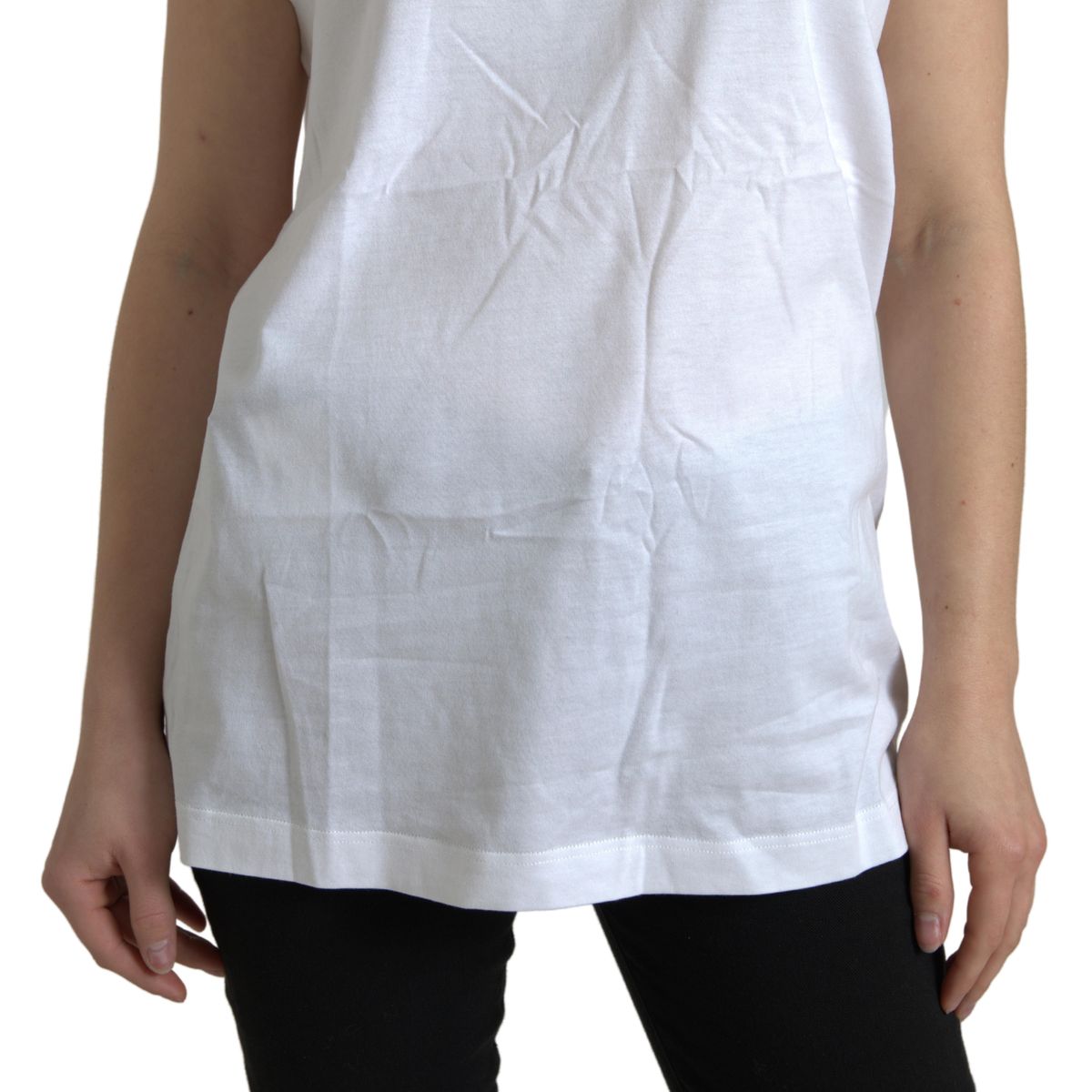 Dolce & Gabbana Elegant White Crew Neck Cotton Tank Top