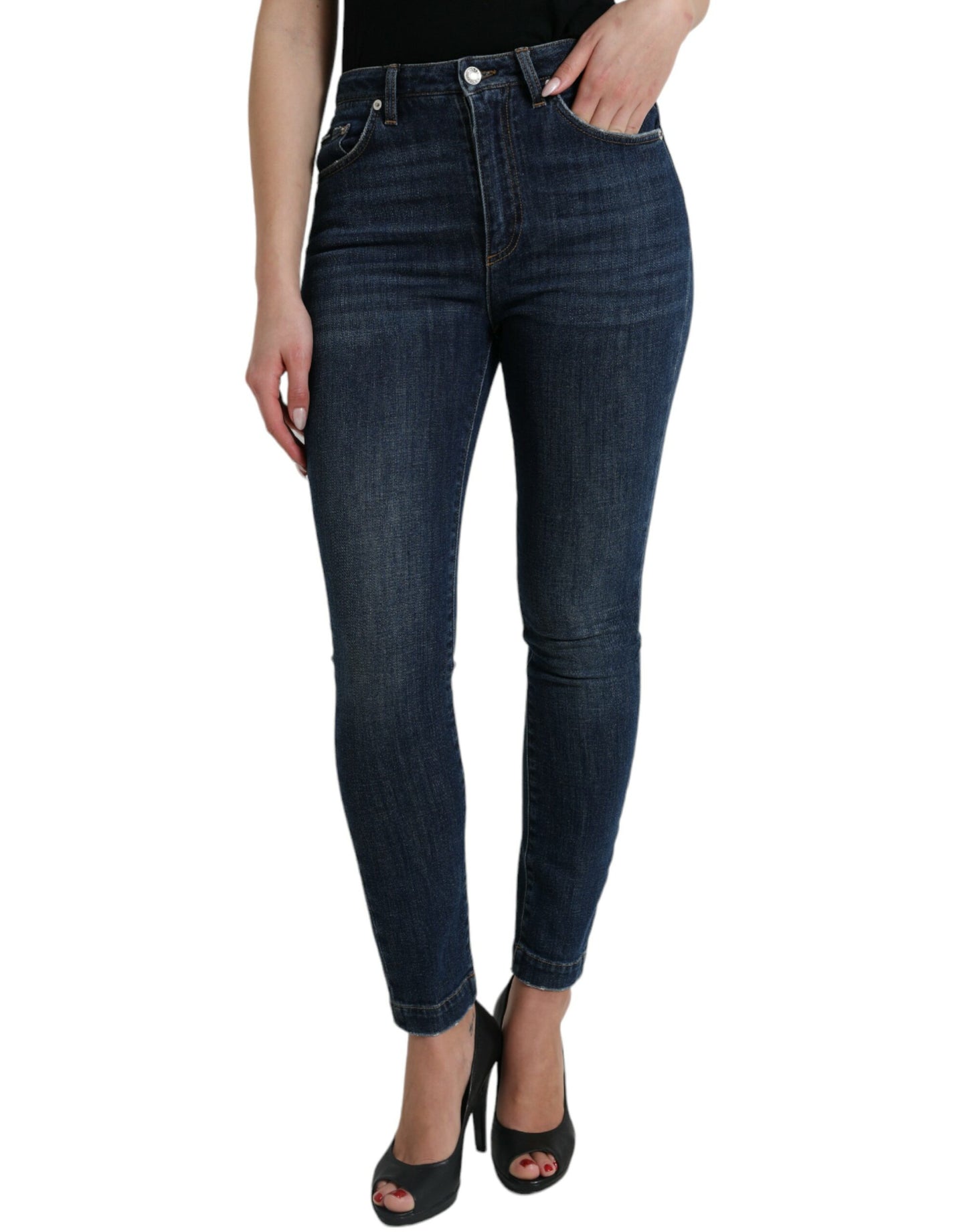 Dolce & Gabbana Dark Blue AUDREY High Waist Skinny Denim Jeans