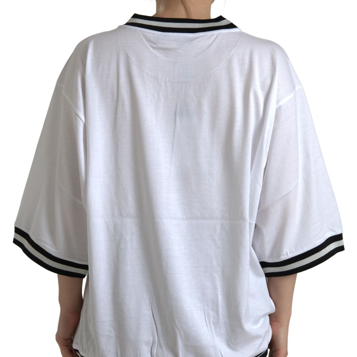 Dolce & Gabbana Elegant White Cotton Crew Neck Tee