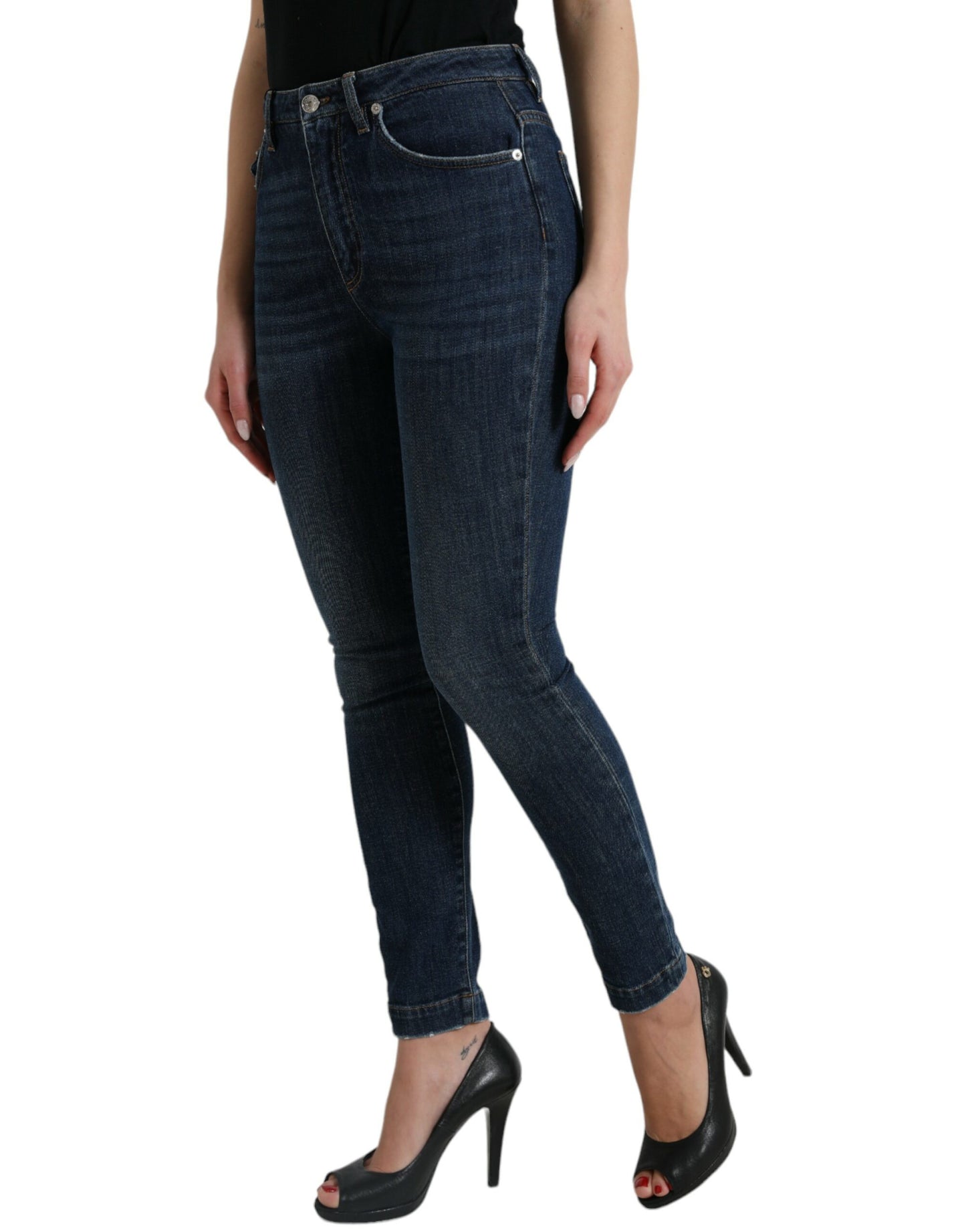 Dolce & Gabbana Dark Blue AUDREY High Waist Skinny Denim Jeans