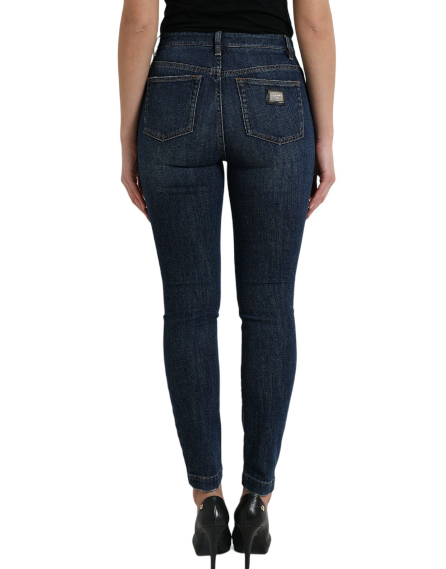 Dolce & Gabbana Dark Blue AUDREY High Waist Skinny Denim Jeans