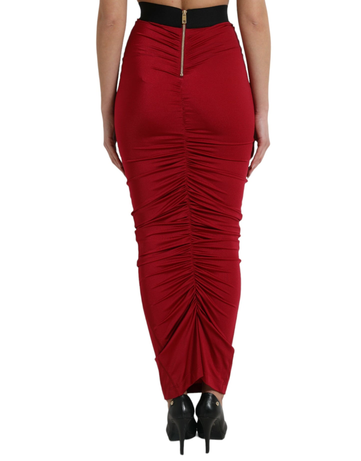 Dolce & Gabbana Red HighWaist Bodycon Stretch Pencil Cut Skirt