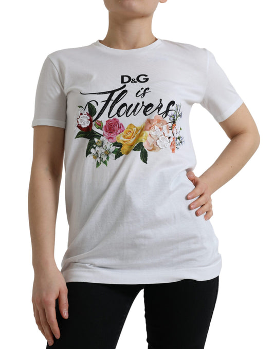 Dolce & Gabbana Elegant Flower Motif Cotton Tee