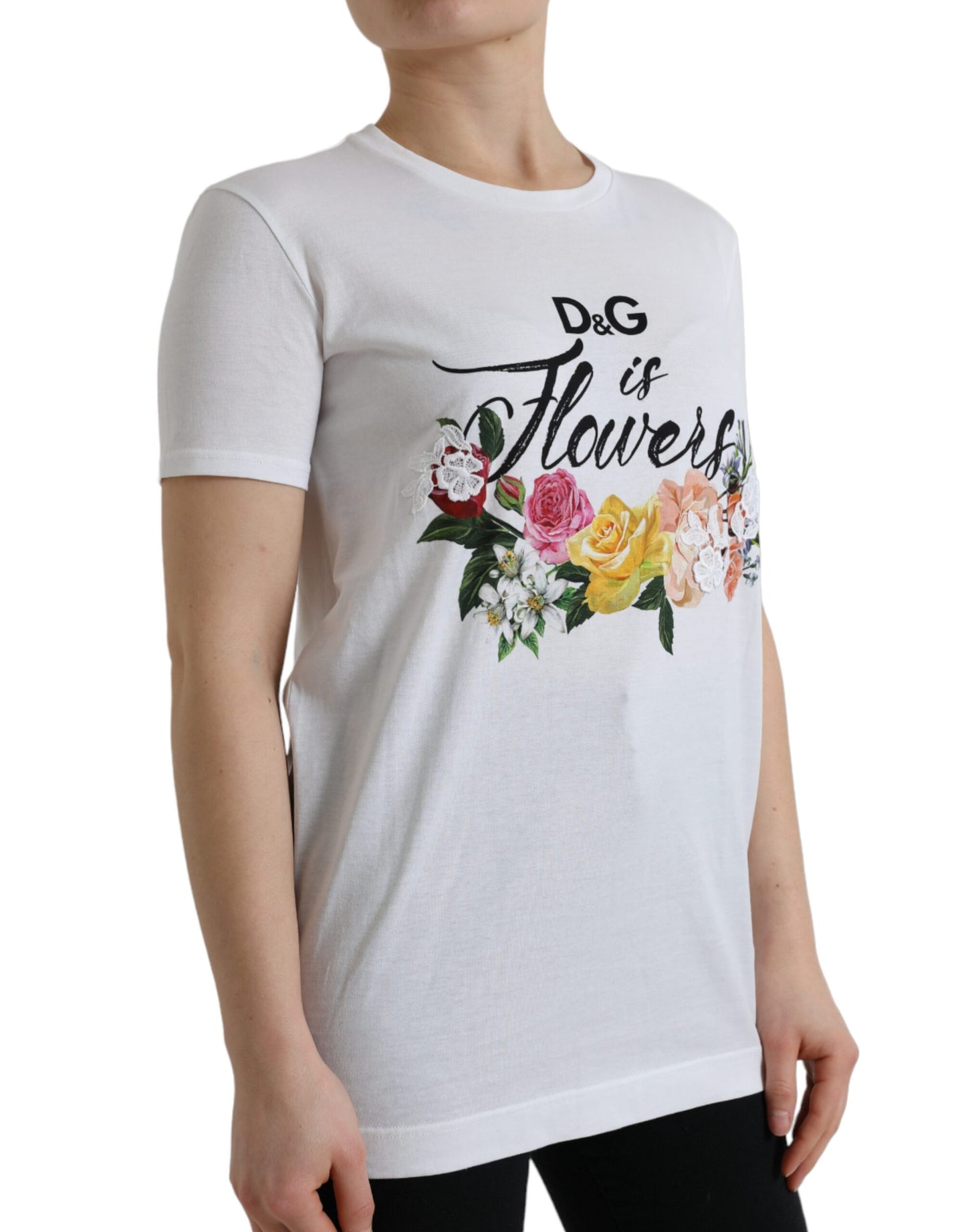 Dolce & Gabbana Elegant Flower Motif Cotton Tee