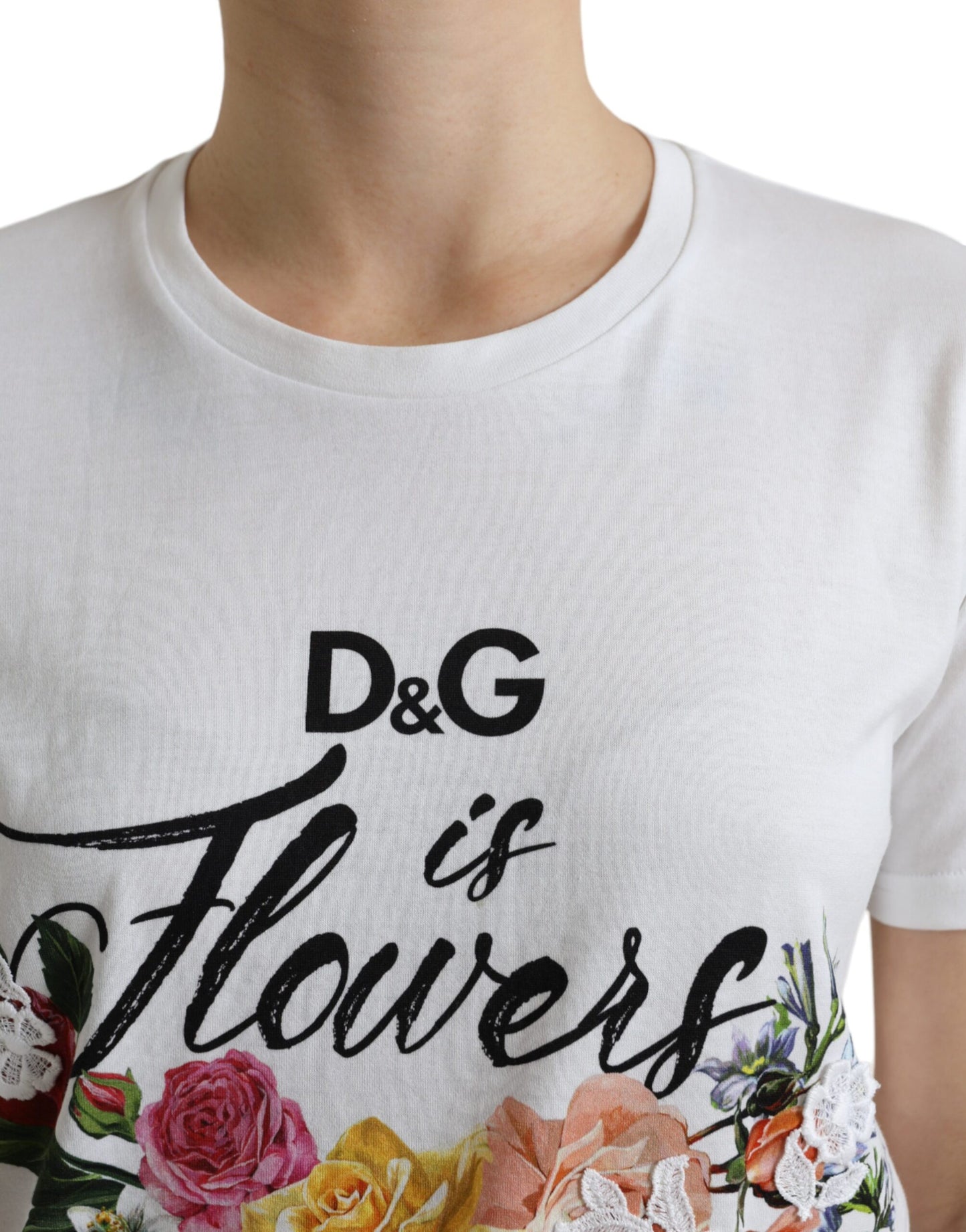 Dolce & Gabbana Elegant Flower Motif Cotton Tee