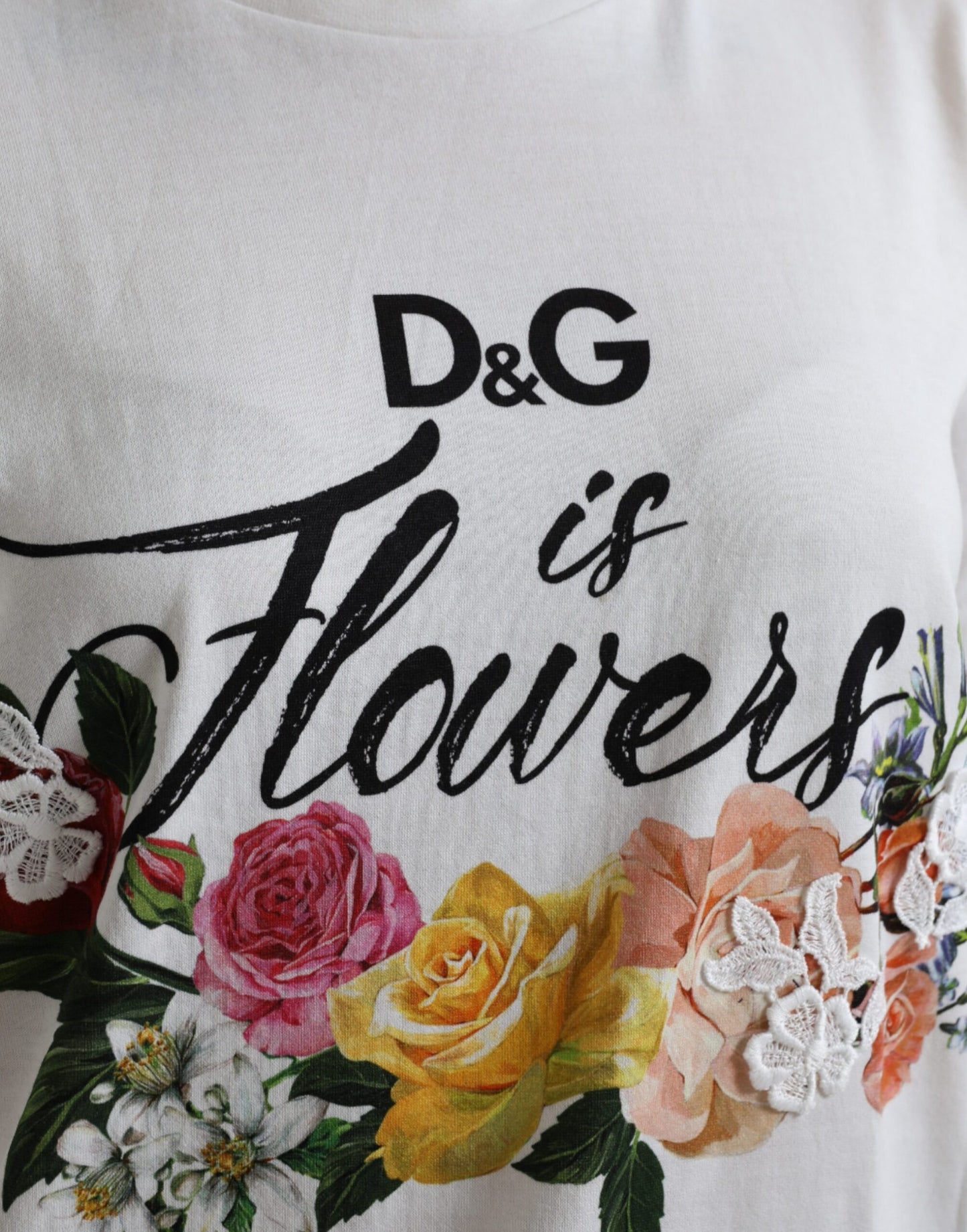 Dolce & Gabbana Elegant Flower Motif Cotton Tee