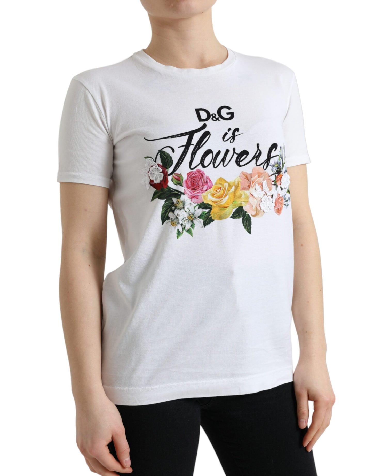 Dolce & Gabbana Elegant Floral Crew Neck Tee