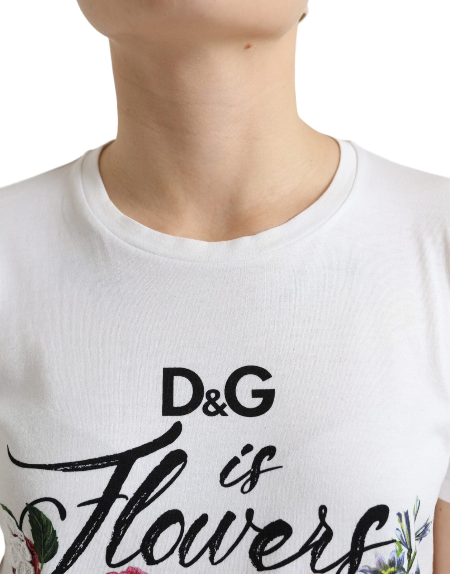 Dolce & Gabbana Elegant Floral Crew Neck Tee