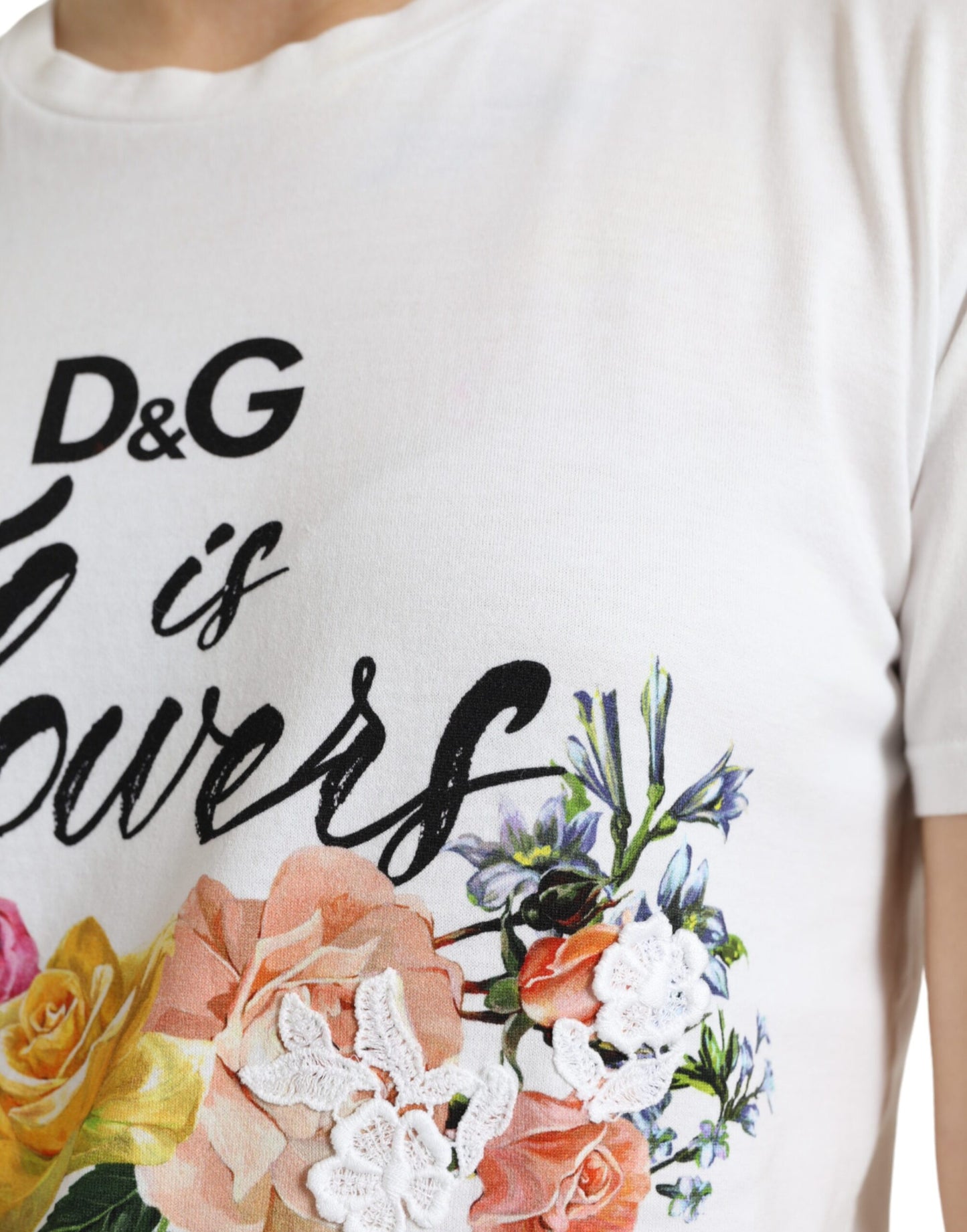 Dolce & Gabbana Elegant Floral Crew Neck Tee