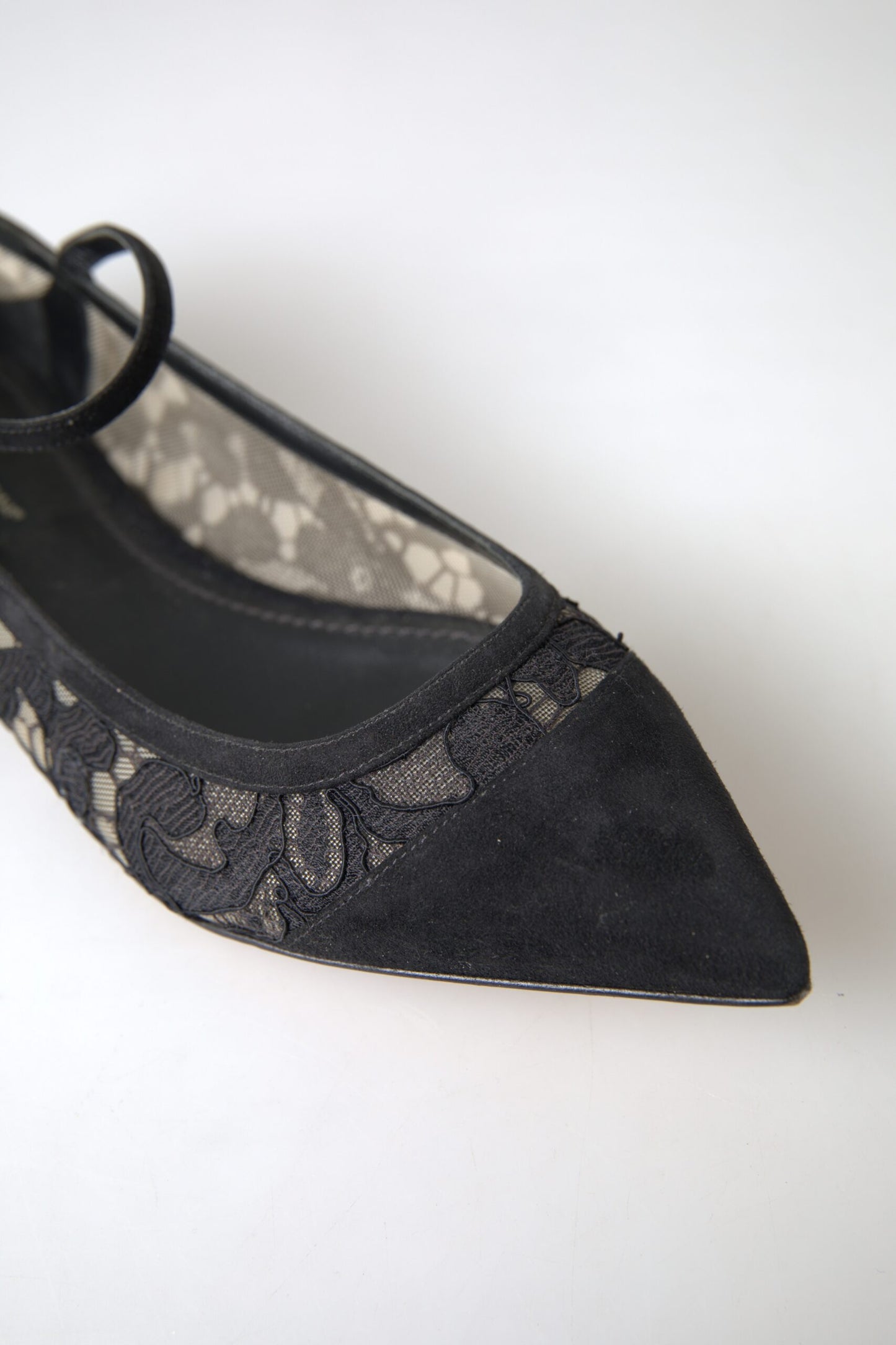 Dolce & Gabbana Elegant Black Lace Flats