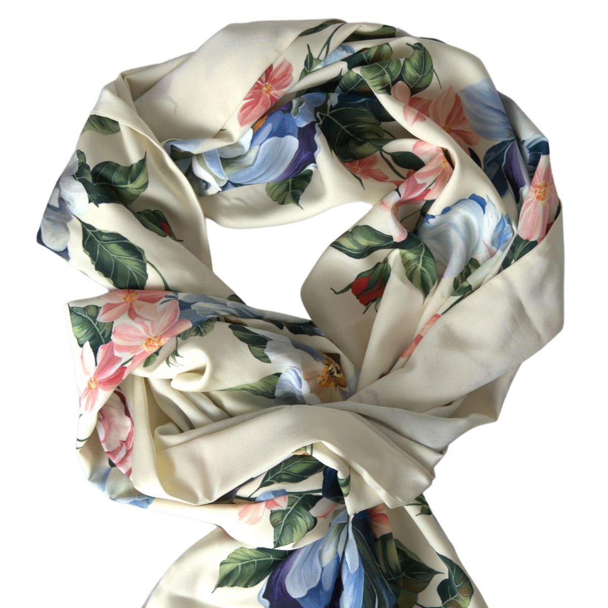 Dolce & Gabbana Elegant Off White Silk Blend Scarf