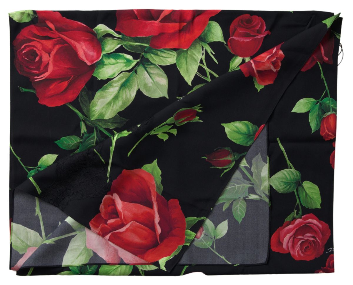 Dolce & Gabbana Elegant Silk Blend Black Scarf