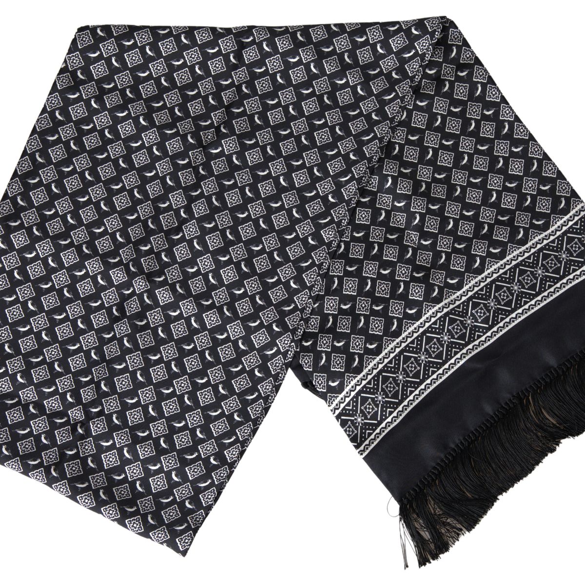 Dolce & Gabbana Elegant Black Silk Men's Neck Scarf