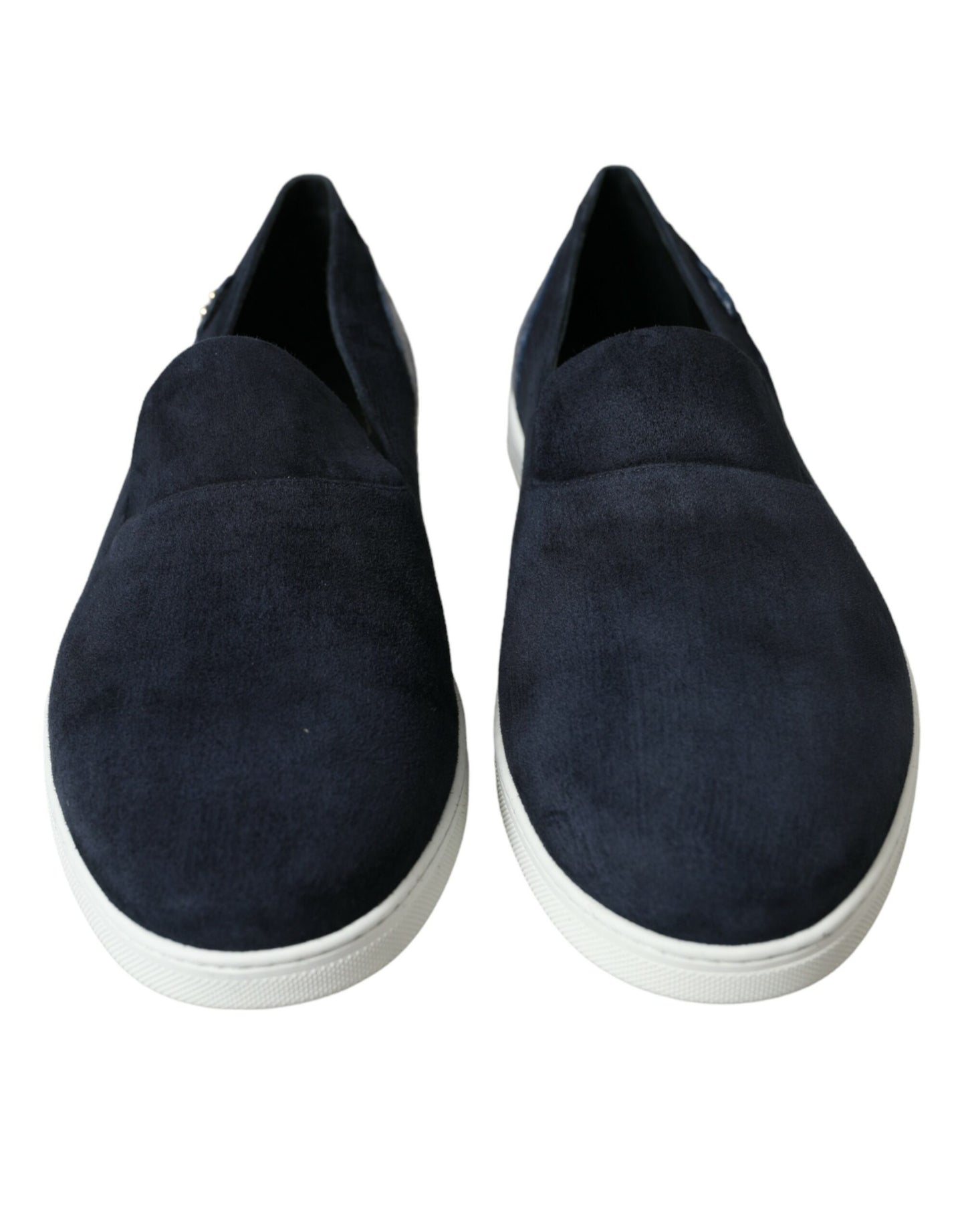 Dolce & Gabbana Blue Suede Caiman Men Loafers Slippers Shoes