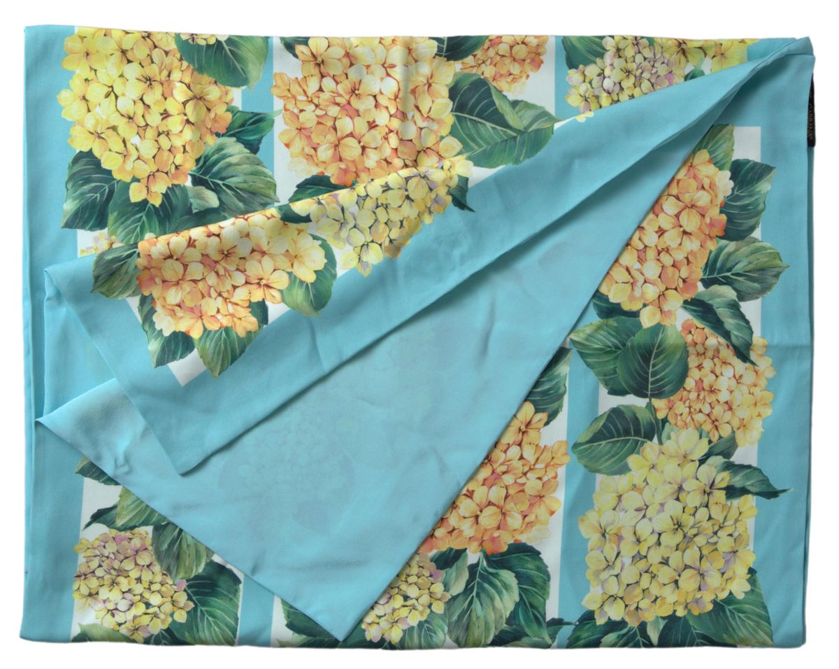 Dolce & Gabbana Multicolor Floral Silk Shawl Foulard Scarf