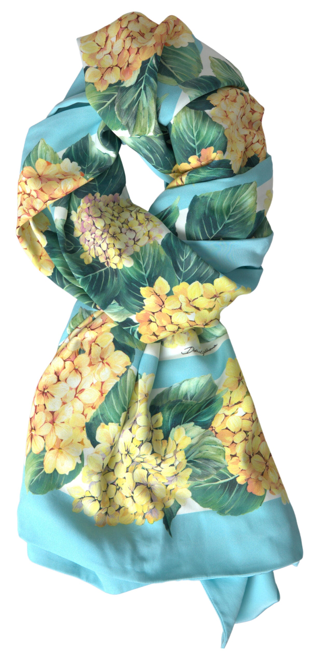 Dolce & Gabbana Multicolor Floral Silk Shawl Foulard Scarf