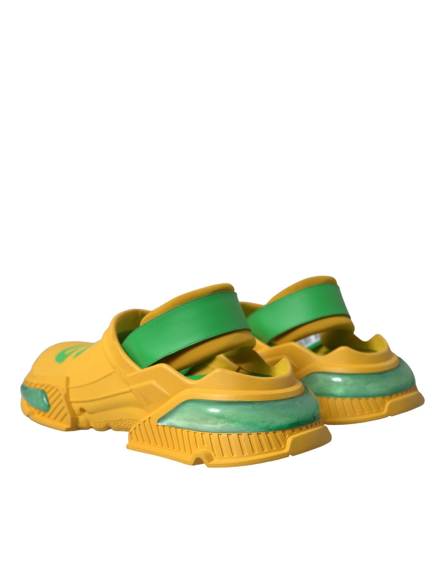 Dolce & Gabbana Yellow Green Rubber Clogs Men Slippers Men Shoes