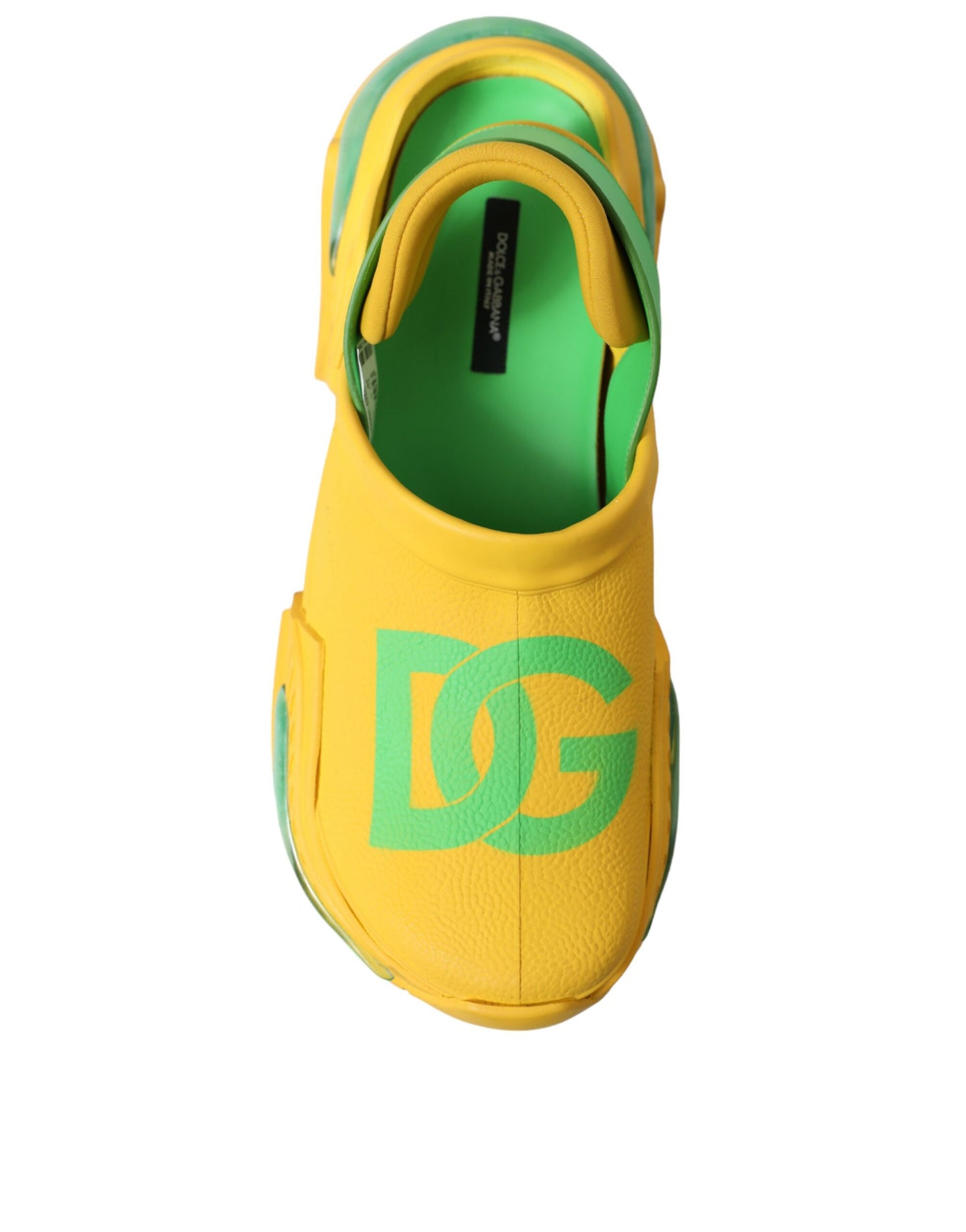 Dolce & Gabbana Yellow Green Rubber Clogs Men Slippers Men Shoes