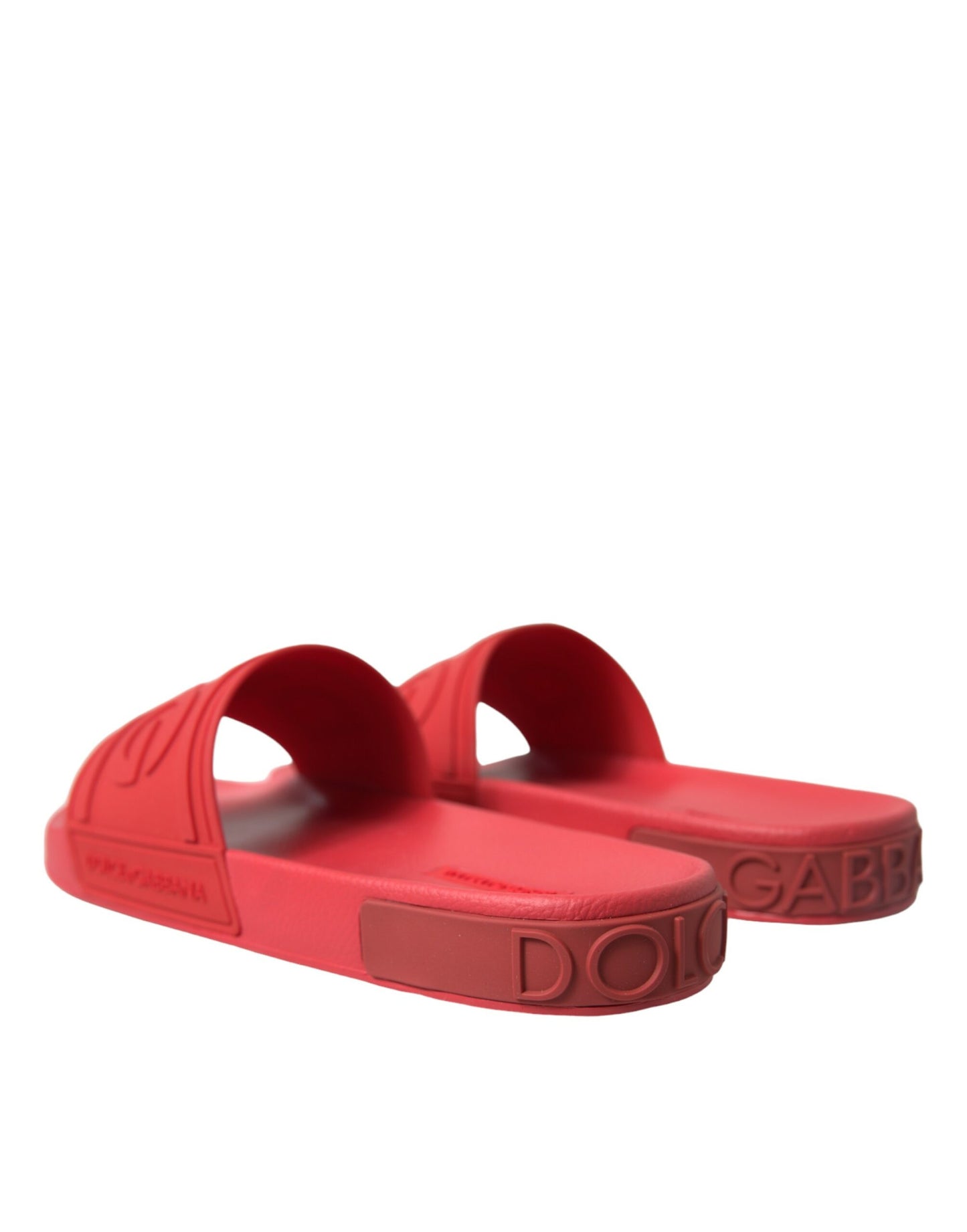 Dolce & Gabbana Red Rubber Sandals Slippers Beachwear Shoes