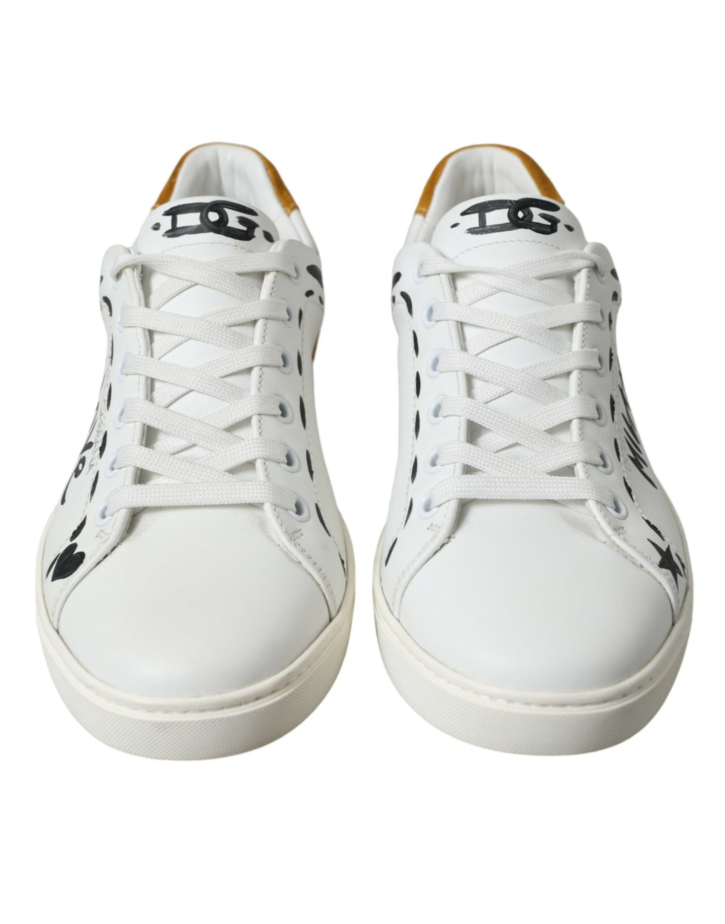 Dolce & Gabbana White Leather LOVE Milano Men Sneakers Shoes