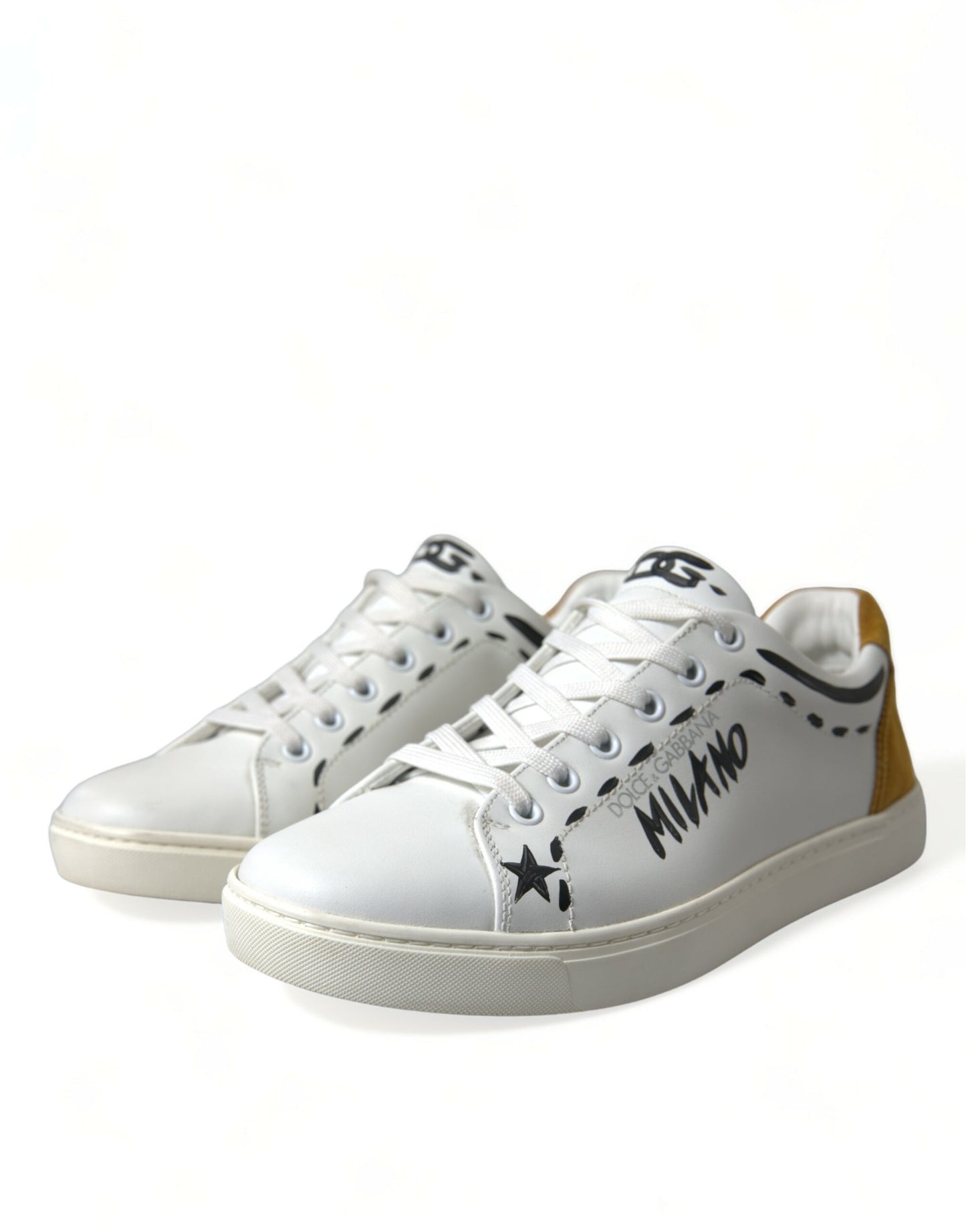 Dolce & Gabbana White Leather LOVE Milano Men Sneakers Shoes