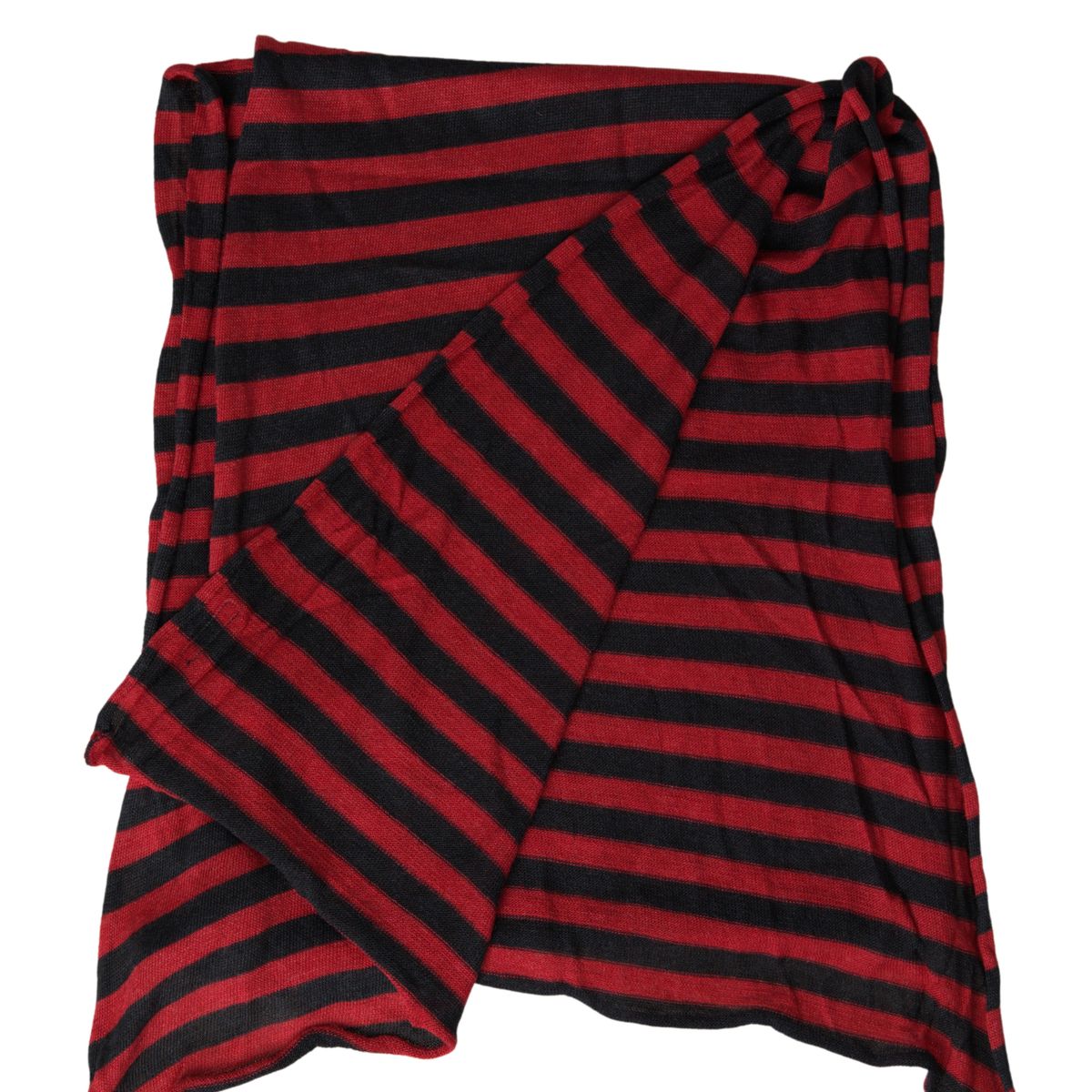 Dolce & Gabbana Red Black Stripes Acrylic Wrap Shawl Scarf