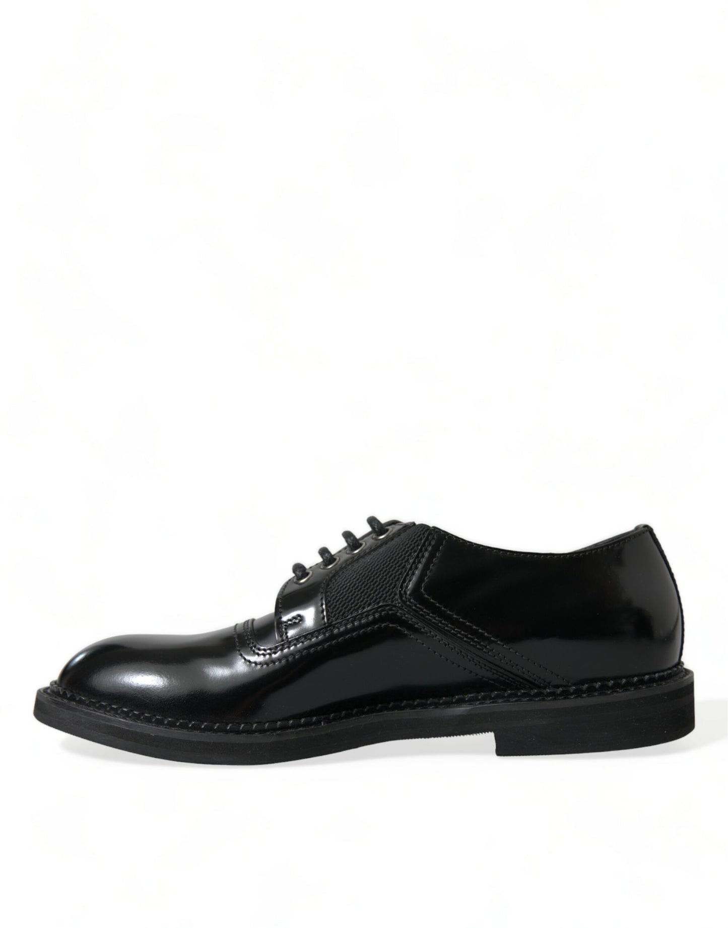 Dolce & Gabbana Black Leather Lace Up Formal Derby Dress Shoes