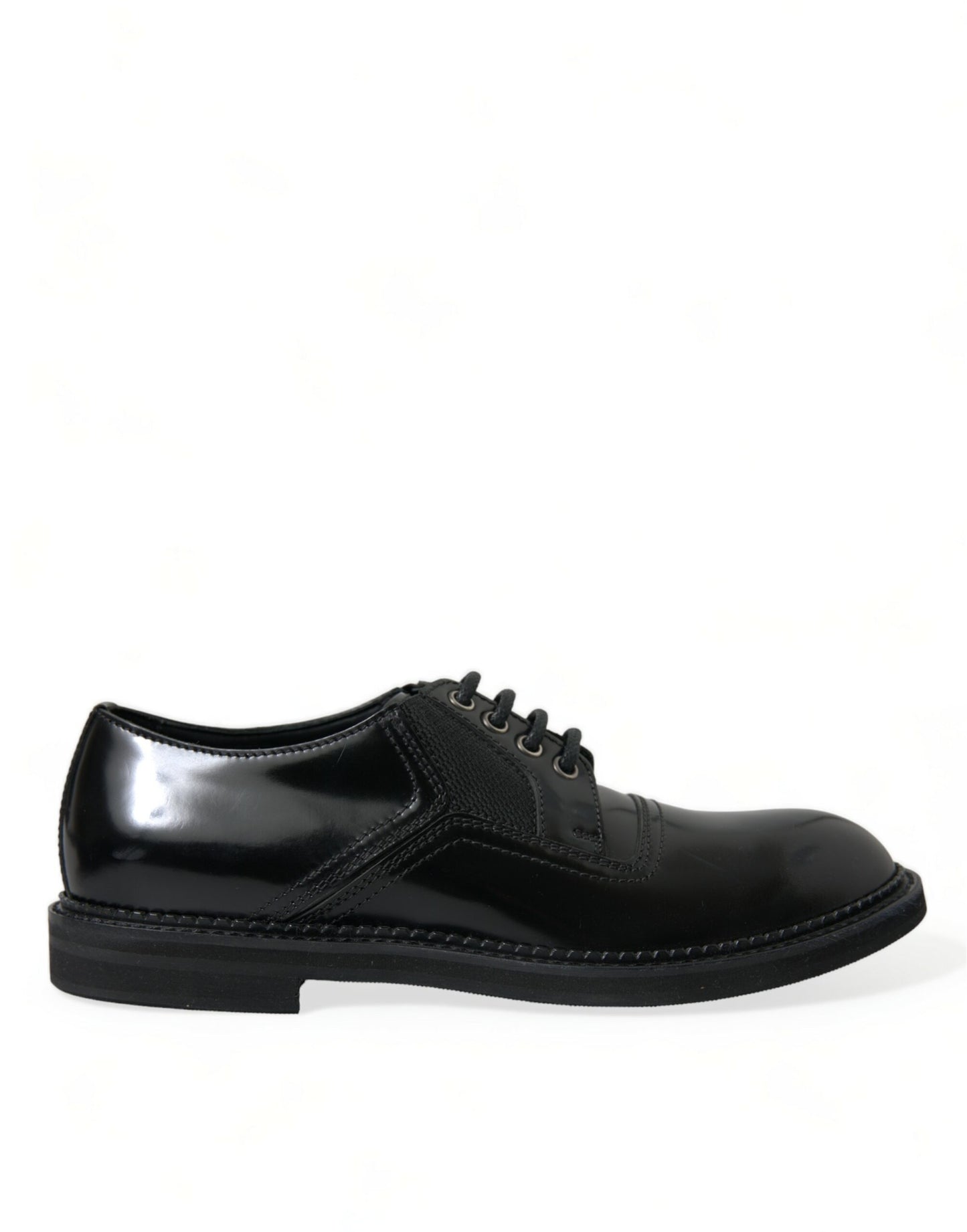 Dolce & Gabbana Black Leather Lace Up Formal Derby Dress Shoes