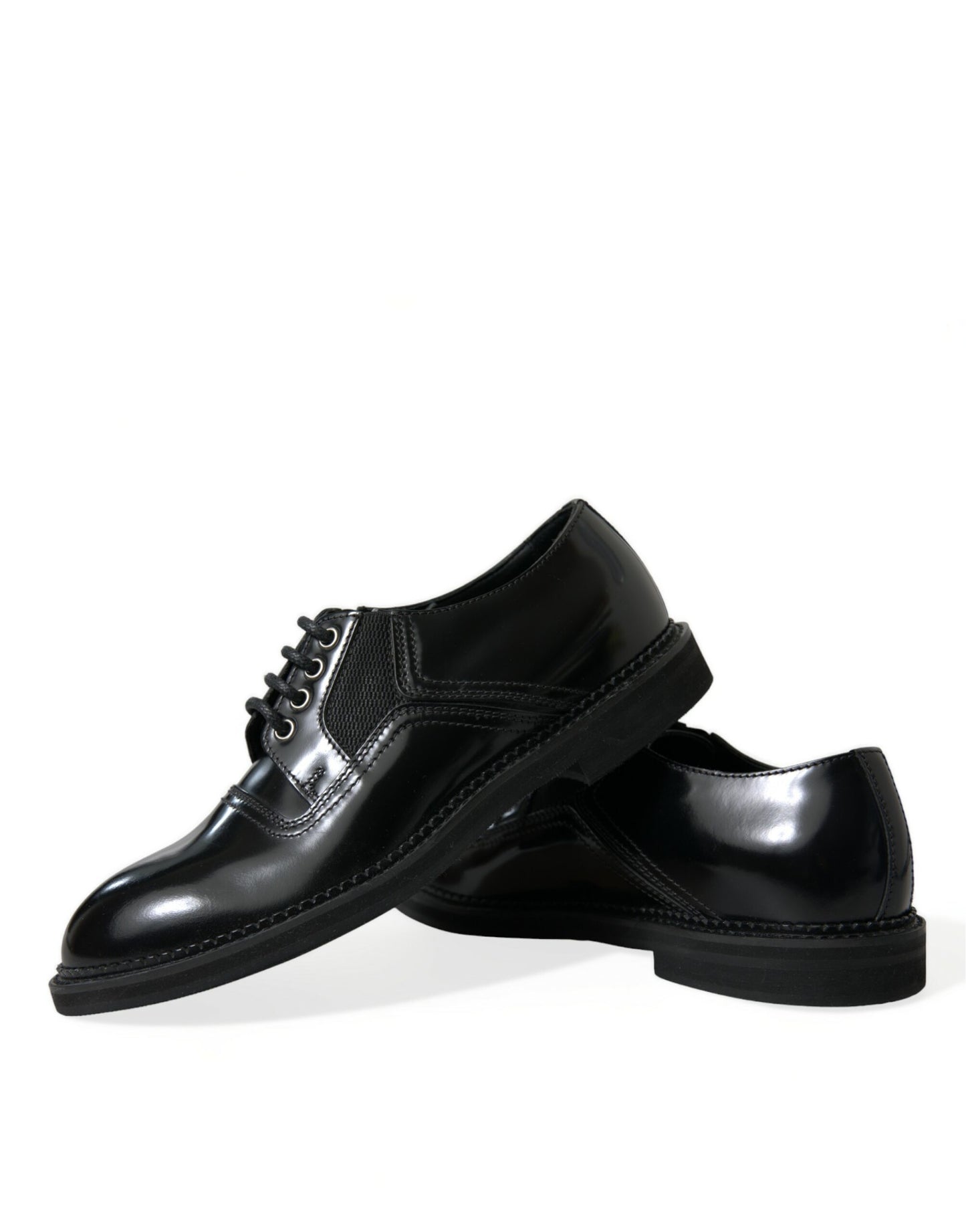 Dolce & Gabbana Black Leather Lace Up Formal Derby Dress Shoes