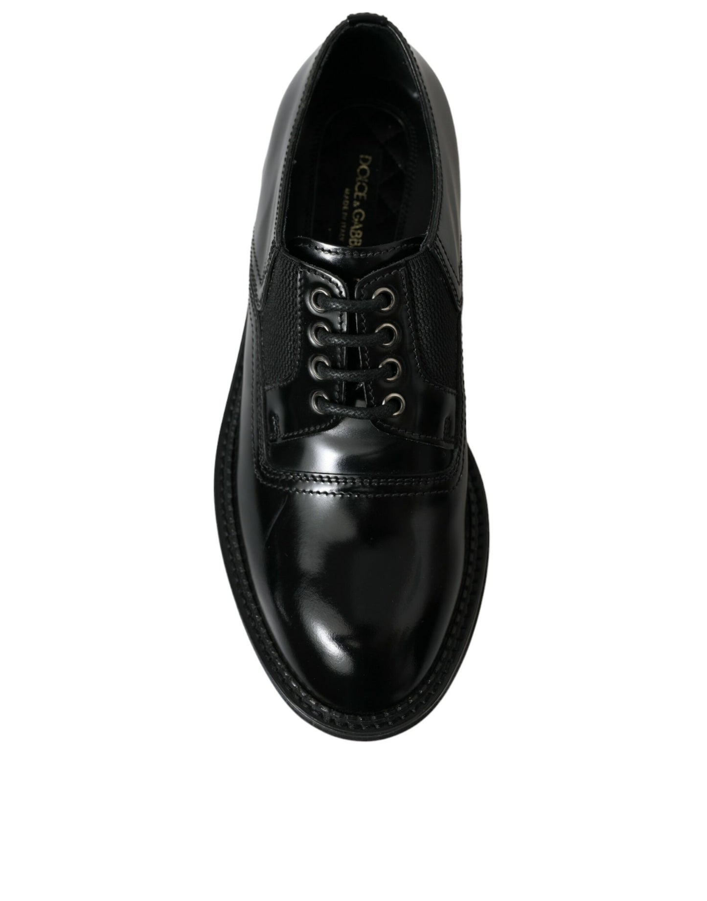 Dolce & Gabbana Black Leather Lace Up Formal Derby Dress Shoes