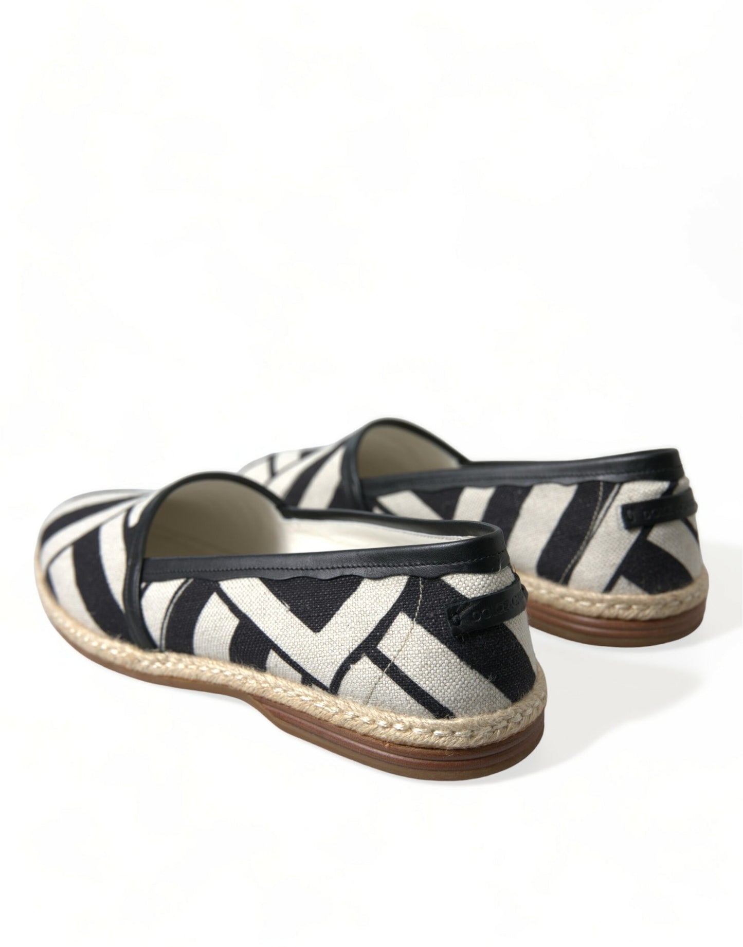 Dolce & Gabbana Beige Black Striped Canvas Espadrilles MONDELLO Shoes