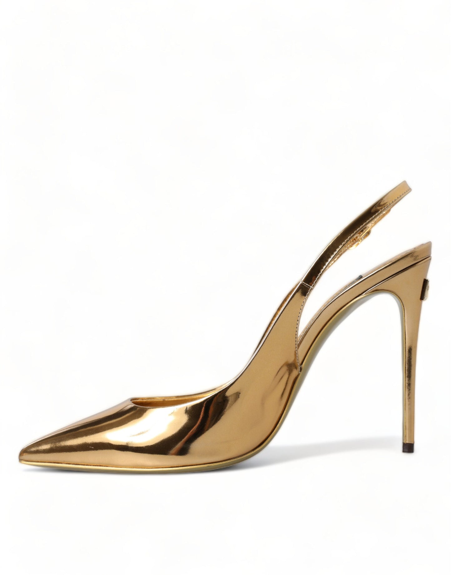 Dolce & Gabbana Gilded Luxe Leather Slingback Heels