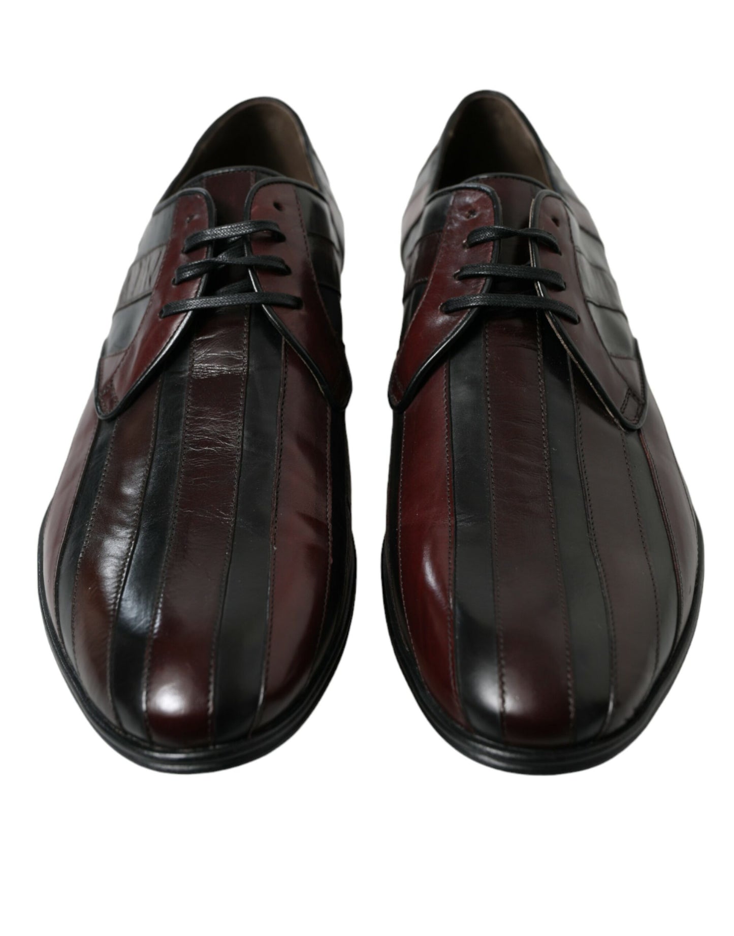 Dolce & Gabbana Black Bordeaux Leather Derby Formal Dress Shoes