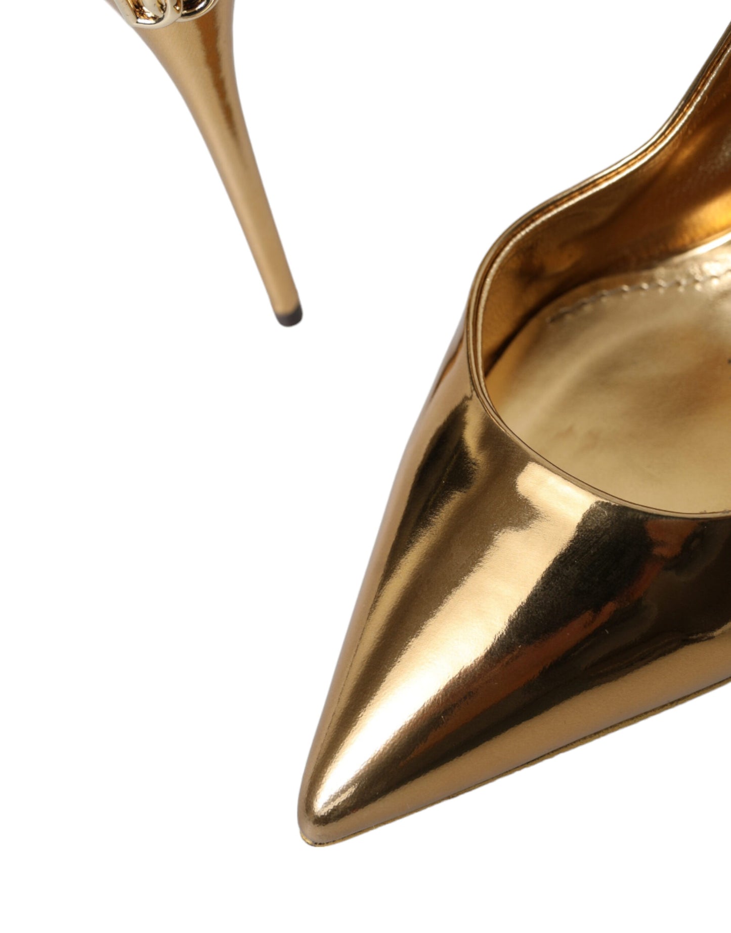 Dolce & Gabbana Gilded Luxe Leather Slingback Heels