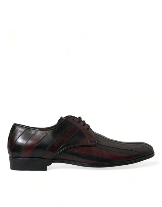 Dolce & Gabbana Black Bordeaux Leather Derby Formal Dress Shoes