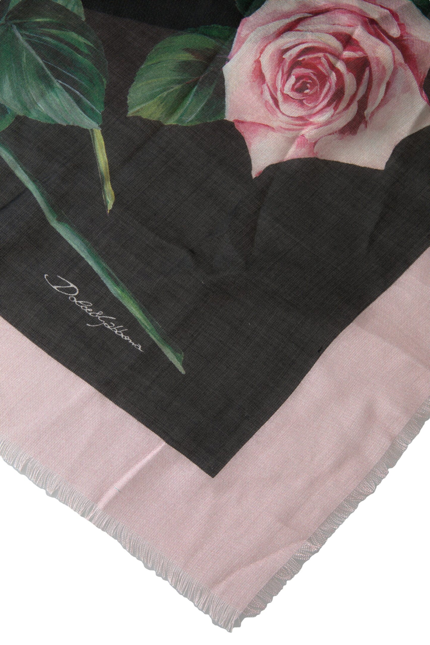 Dolce & Gabbana Multicolor Roses Square Shawl Wrap Scarf