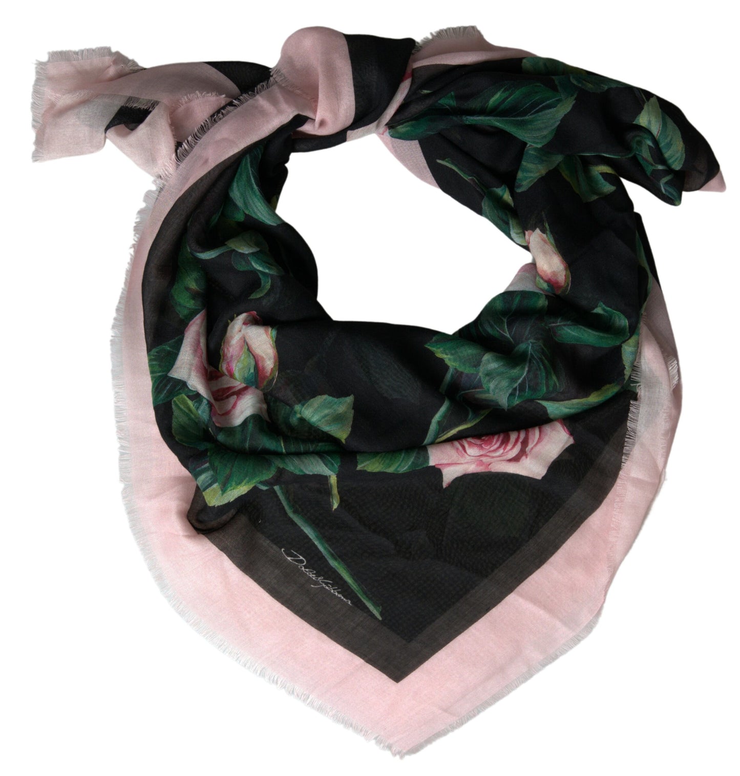 Dolce & Gabbana Multicolor Roses Square Shawl Wrap Scarf