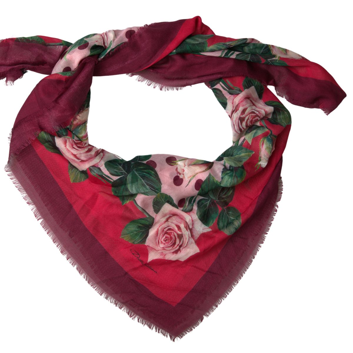 Dolce & Gabbana Multicolor Floral Square Shawl Wrap Scarf