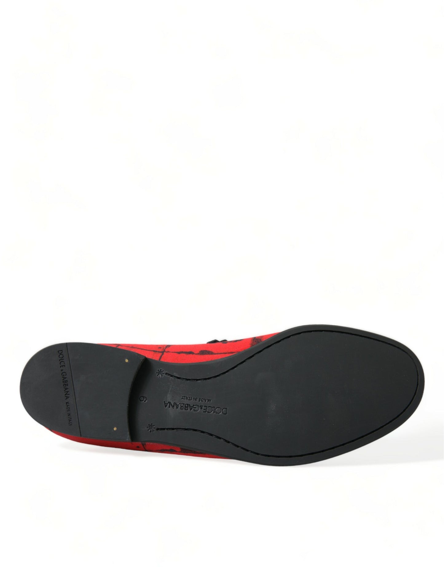 Dolce & Gabbana Red Black Torero Loafers Slippers Men Shoes