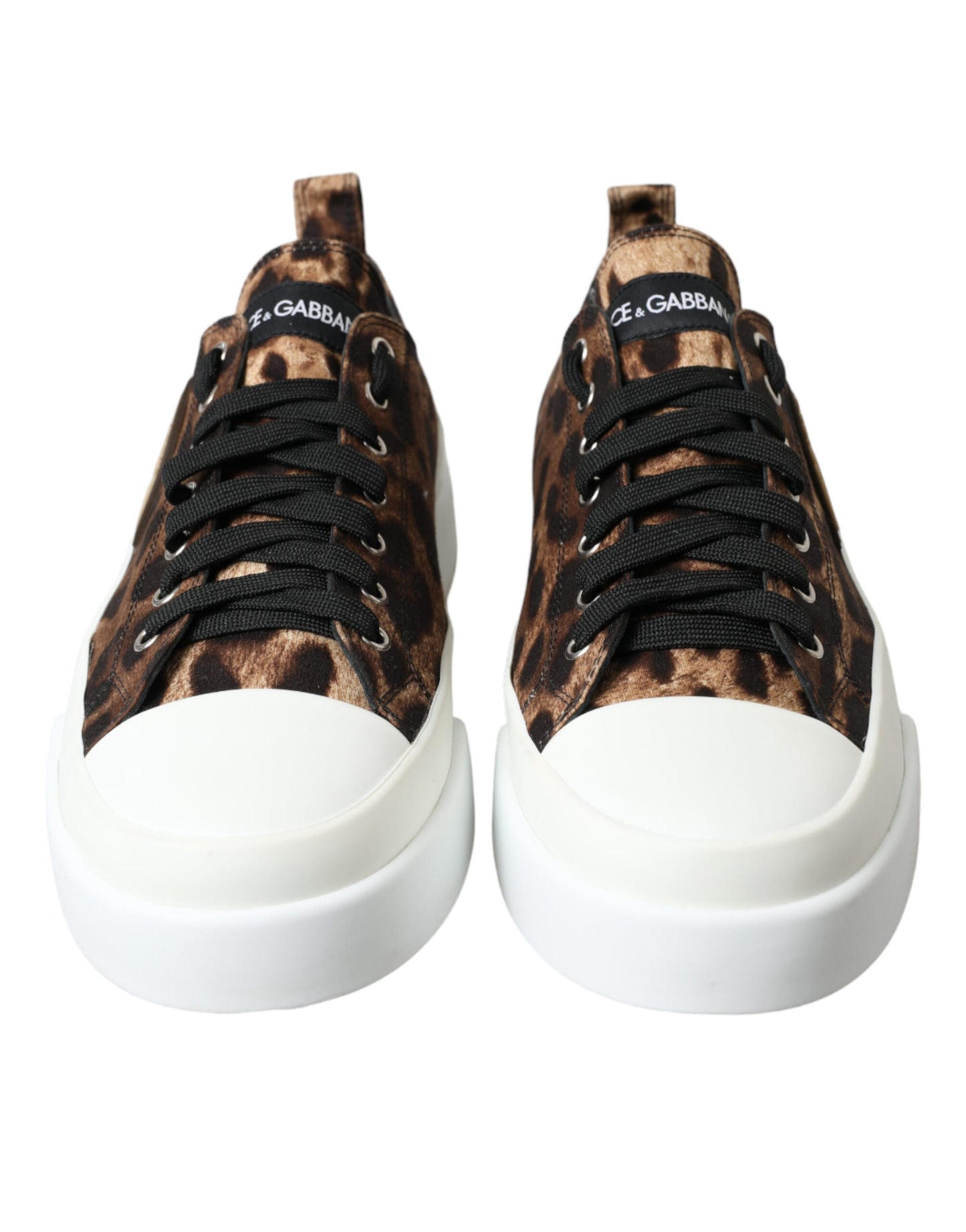 Dolce & Gabbana Brown Leopard Canvas Sneakers Shoes