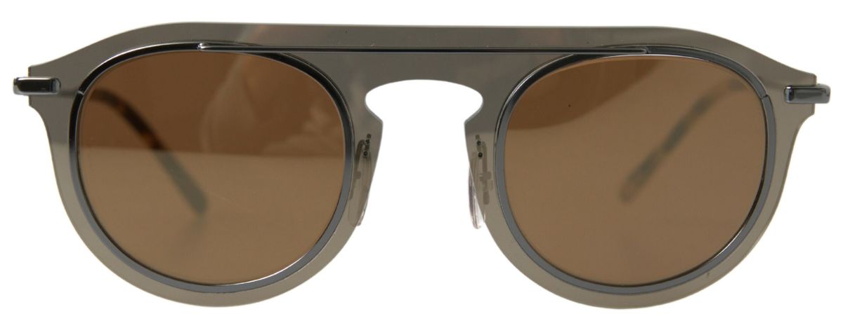 Dolce & Gabbana Chic Brown Metal Phantos Sunglasses