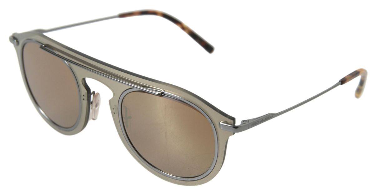 Dolce & Gabbana Chic Brown Metal Phantos Sunglasses